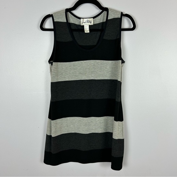 Joseph Ribkoff Black and Gray Waterfall 2 Piece Tank Top Cardigan Set Size 12 - Picture 11 of 13